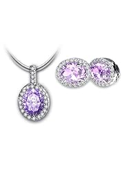 Sparkling 925 Sterling Silver Cubic Zirconia (CZ ) Necklace and Earring Set