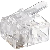 Monoprice RJ11 6P4C Plug Round Solid, 50-Piece/Bag (107269)