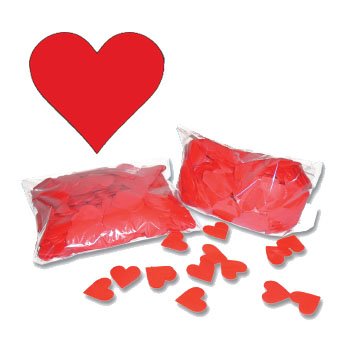 Herz-Konfetti, unifarben, 250g, rot