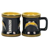 NFL Teams 2oz Ceramic Handled Full Color Shot Glasses 2 Pack - San Diego Chargers
