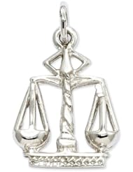 Small Scales of Justice Charm in 14 Karat White Gold