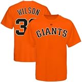 Majestic Brian Wilson San Francisco Giants #38 Player T-shirt - Orange (Large)
