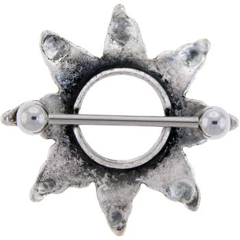 Sizzling Surgical Steel Sun Nipple Shield Body Jewelry 3/4