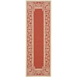 Safavieh Courtyard Collection CY2965-3707 Red and Natural Indoor/Outdoor Area Runner, 2-Feet 4-Inch by 9-Feet 11-Inch