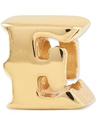 Reflection Beads Silver Gold Plated Letter E Block Alphabet Bead
