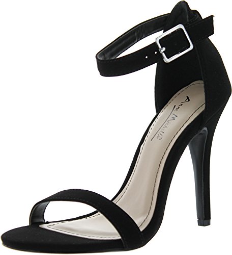 Anne Michelle Enzo-01N Ankle Strap Open Toe Stiletto High Heel Dress Sandal