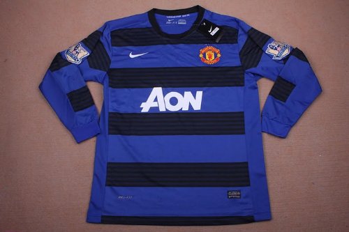 BRAND NEW MANCHESTER UNITED 2011 / 2012 LONG SLEEVE AWAY JERSEY SHIRT + SHORTS SIZE L