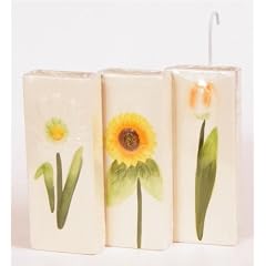3 Keramik Wasser - Verdunster Luftbefeuchter f�r Heizung / Flachheizk�rper mit Blumen-Motiv
