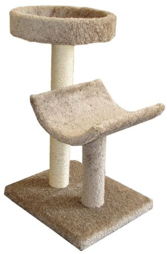 Molly and Friends Simple Sleeper Premium Handmade 2 Tier Cat Tree with Sisal Model 23 Beige Colors May Vary