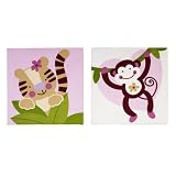 Nojo Sweet Jungle Babies 2 Piece Wall Decor Canvas