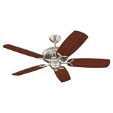 Monte Carlo 5DCR52EP DC52 52-Inch 5-Blade Ceiling Fan with Remote and Mahogany Blades, English Pewter