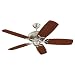 Monte Carlo 5DCR52EP DC52 52-Inch 5-Blade Ceiling Fan with Remote and Mahogany Blades, English Pewter