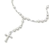 16 + 2 Inch Sterling Silver Rosary Necklace