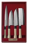 Eigenschaften IhrVorteil.com  / 4-teiliges Set japanischer Kochmesser, Stahl 420-J2, Holz/Kunststoff