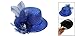 Women Blue Sequin Decor Fashion Mini Top Hat Hairclip