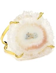 Devon Leigh "Natures Wonders" Clear Stalactite 18k Gold Dipped Cuff Bracelet