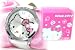Gorgeous Bling White Pearlized Band Hello Kitty Metallic Leather-Like Wristwatch with...