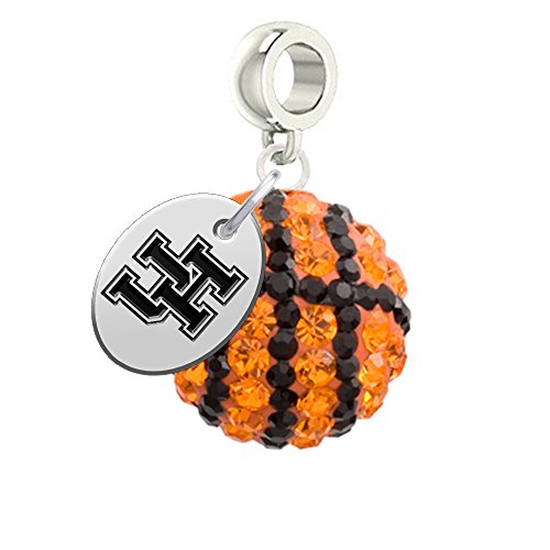 Houston Cougars Basketball Drop Charm Fits All European Style Bracelets