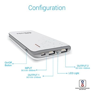 Portronics Power Slice III 8000 mah power bank ( White)
