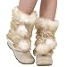 Faux Fur Pom Flat Casual Dress Boots Shoe Image