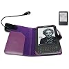 SUNNY SAVERS AMAZON KINDLE 3 3G 3RD GENERATION WIFI PURPLE EXECUTIVE LEATHER CASE COVER WALLET (FOR LATEST KINDLE) WITH SUPER LED READING LIGHT LIGHTENED LAMP AND KINDLE3 SCREEN PROTECTOR