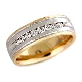 0.5 CT TWO-TONE GOLD MENS WEDDING BAND