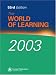 World of Learning 2003 (Europa World of Learning)