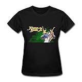QMY Women's The Jungle Book Mowgli And Baloo T-shirts S Black