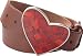 Just Reality Women's Hippie Heart Belts,Red/Brown Leather Strap,XL US