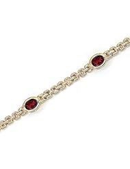 14kt Yellow Gold Oval Garnet Bracelet.