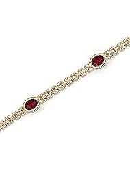 14kt Yellow Gold Oval Garnet Bracelet.