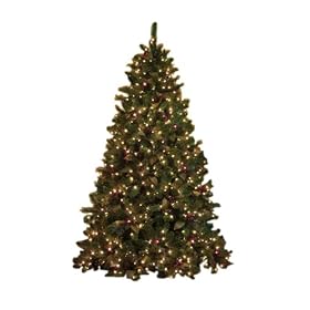 GKI Bethlehem Lighting Pre-Lit 7-1/2-Foot PE/PVC Christmas Tree with 500 Clear Mini Lights, Medium Canterbury