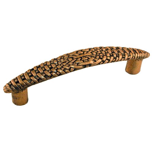 3.75 Basket Weave Design Drawer Pull - Antique Copper