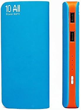 Andream 12000mAh PORTABLE CHARGER Element Power Bank CHARGER External Battery CHARGER Pack (Dual USB Outputs, Ultra Compact Design), for iPhone 5, 5S, 5C, 4S, 4, iPad Air, 4, 3, 2, Mini 2 (Apple adapters not included); Samsung Galaxy S5, S4, S3, S2, Note 3, Note 2; HTC One, EVO, Thunderbolt, Incredible, Droid DNA, Motorola ATRIX, Droid, Moto X, Google Glass, Nexus 4, Nexus 5, Nexus 7, Nexus 10, LG Optimus, PS Vita, GoPro, Smart Watch and More - Blue YS1080218
