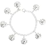 Sterling Silver Frog Pendant Bracelet, 7/8 (23mm) wide