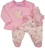 Best Price Vitamins Playwear Baby-Girls Newborn Sleeping Ballerina 2 Piece Footed Pajama with Blankie Buddy, Pink/Ivory, 3 Months