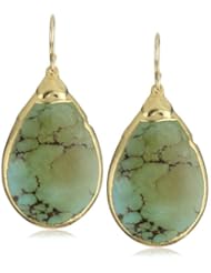 Devon Leigh "Natures Wonders" 24k Gold Foil and Turquoise Teardrop Earrings