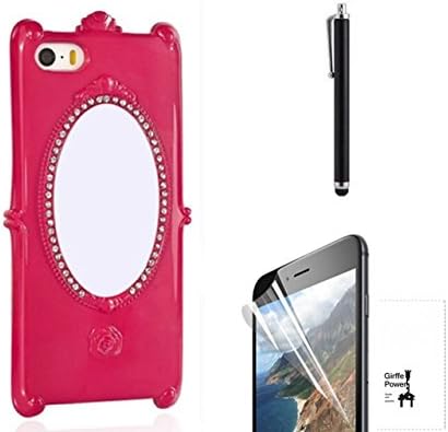 Giraffe Power(TM)iphone 6 phone case cover Bling Crystal Magic Mirror Hard case PC Material Free 2 Screen Protectors + 1 Black Stylus (Red 4.7 inch on sale )