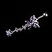 Pooqdo (TM) Crystal Butterfly Dangle Ball Barbell Bar Belly Button Navel Ring (Purple)