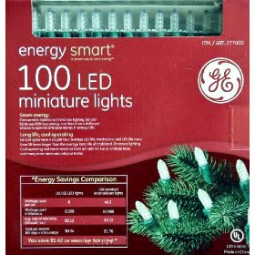 100 LED Mini Holiday Christmas Lights Clear