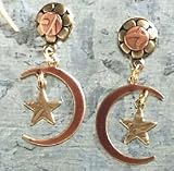 Silver Forest Two Tone Celestial Earrings TRI COLOR GOLDTONE