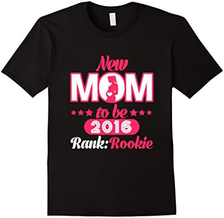 Men's New Mom Gift Tee Rookie 2016 Newborn Baby Belly Cute Shirt  Small Black