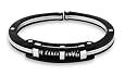 Black Steel Springloaded Cuff Bracelet