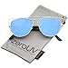 zeroUV - Technologic Full Metal Crossbar Flash Mirror Flat Lens Aviator Sunglasses 54mm