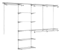 Rubbermaid 3H89 Configurations 4 to 8 Foot Deluxe Custom Closet Kit, Titanium