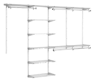 Rubbermaid Configurations Custom Closet Organizer, Deluxe, 4 to 8 Foot, Titanium (FG3H89DWTITNM)