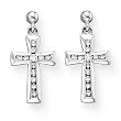 10K White Gold 1/3 ct. Diamond Cross Earrings