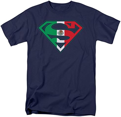 DC COMICS SUPERMAN "MEXICAN SHIELD" LICENSED BLACK COTTON TEE, 2XLarge