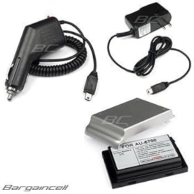 3 Pieces Value Combo Of Audiovox PPC-6700 Extended Battery with Silver Door + Vehicle... by 