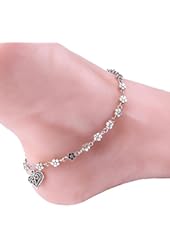 OVERMAL Women Silver flower Bead Chain Anklet Ankle Bracelet